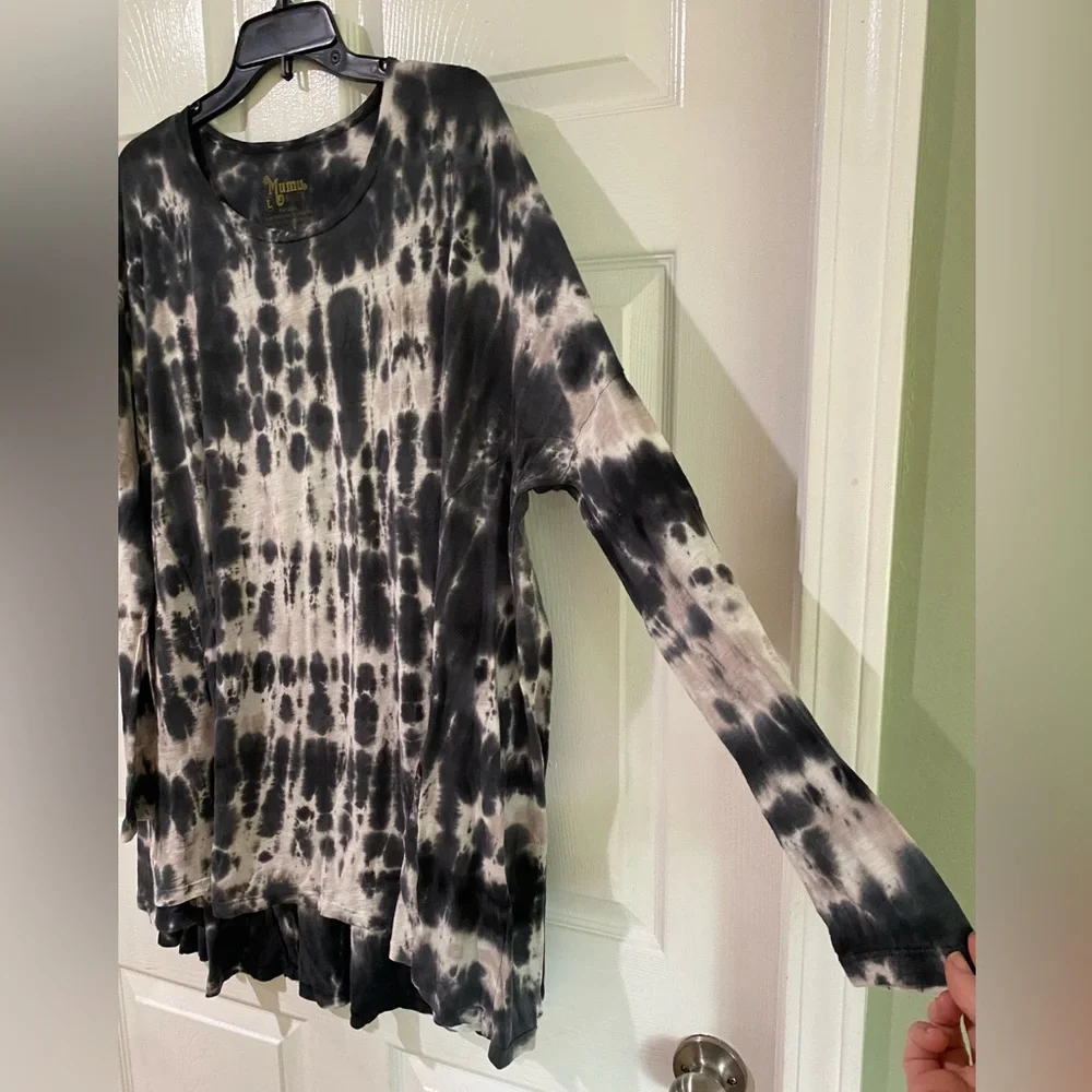 Show Me Your Mumu Mellow Tunic Top Womens L Tie Dye Long Sleeve Flowy Beach - Picture 3 of 12